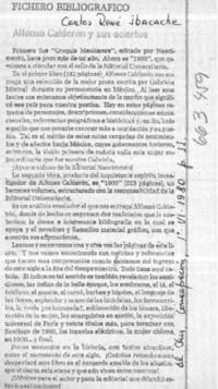 Alfonso Calderón y sus aciertos  [artículo] Carlos René Ibacache.