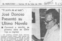 José Donoso presentó su última novela.
