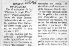 Joaquín Díaz Garcés  [artículo] Claudio Solar.