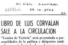 Libro de Luis Corvalán sale a la circulación.