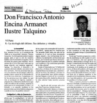 Don Francisco Antonio Encina Armanet ilustre talquino