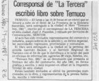 Corresponsal de "La Tercera" escribió libro sobre Temuco.