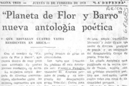 Planeta de flor y barro" nueva antología poética.
