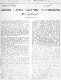 Carlos Fortín Gajardo: "Diccionario filosófico"