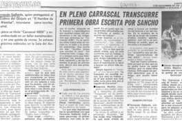 En pleno Carrascal transcurre primera obra escrita por Sancho.