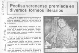 Poetisa serenense premiada en diversos torneos literarios.