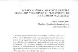 Acercamiento a los vículos entre educación y Nación en el pensamiento de José Carlos Mariátegui
