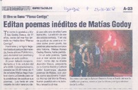Editan poemas inéditos de Matías Godoy