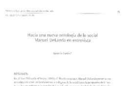 Hacia una nueva ontología de lo social Manuel DeLanda en entrevista