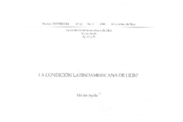 La condición latinoamericana de Lihn