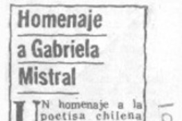 Homenaje a Gabriela Mistral.