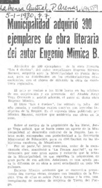 Municipalidad adquirió 300 ejemplares de obra literaria del autor Eugenio Mimica B.