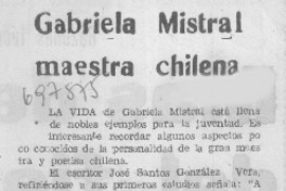 Gabriela Mistral maestra chilena.