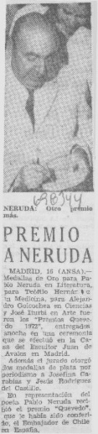 Premio a Neruda.