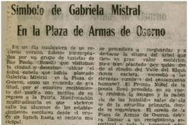 Símbolo de Gabriela Mistral en la plaza de Osorno.