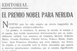 El Premio Nobel para Neruda