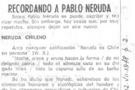 Recordando a Pablo Neruda