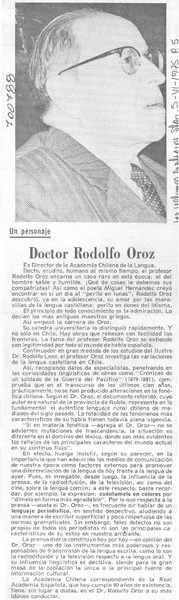 Doctor Rodolfo Oroz.