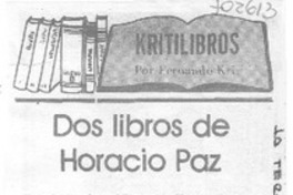 Dos libros de Horacio Paz
