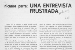 Nicanor Parra: una entrevista frustrada.