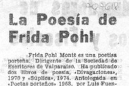 La poesía de Frida Pohl