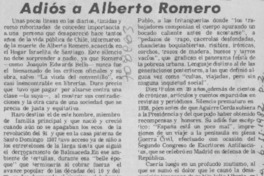 Adiós a Alberto Romero
