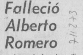 Falleció Alberto Romero.