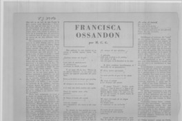 Francisca Ossandón: [entrevista]