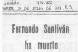 Fernando Santiván ha muerto.