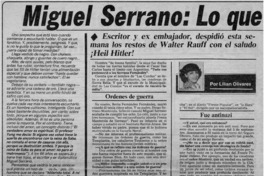 Miguel Serrano: lo que piensa hoy un nazi : [entrevistas]