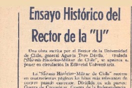 Ensayo histórico del rector de la "U".