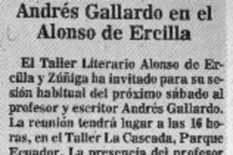 Pablo Cassi invitado al Alonso de Ercilla.