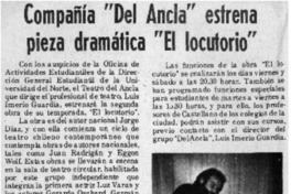 Compañía "Del ancla" estrena pieza dramática "el locutorio".