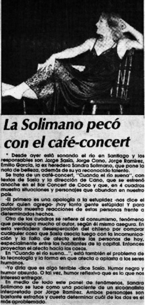 La Solimano pecó con el café-concert.