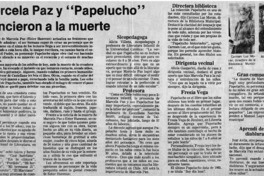Marcela Paz y "Papelucho" vencieron a la muerte.