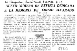 Nuevo número de revista dedicada a la memoria de Edesio Alvarado