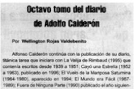 Octavo tomo del diario de Adolfo Calderón