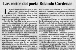 Los restos del poeta Rolando Cárdenas.