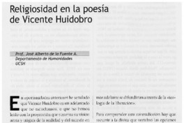 Religiosidad en la poesía de Vicente Huidobro