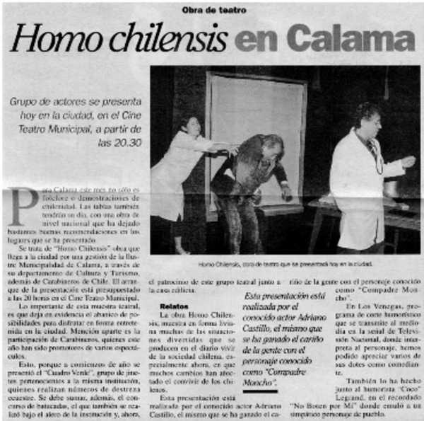 Homo chilensis en Calama