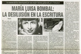 María Luisa Bombal: la desilusión en la escritura.