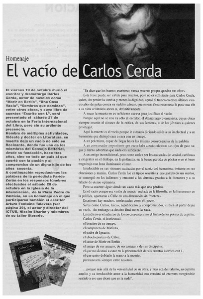 El vacío de Carlos Cerda.