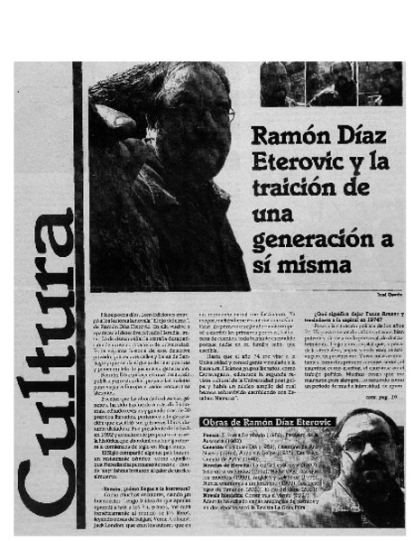 Ramón Díaz Eterovic y la traición de una generación a sí misma [entrevistas]
