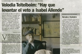 Volodia Teitelboim : "Hay que levantar el veto a Isabel Allende"