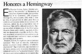 Honores a Hemingway