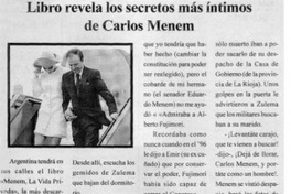 Libro revela los secretos más íntimos de Carlos Menem.