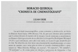 Horacio Quiroga, "cronista de cinematógrafo"