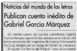 Publican cuento inédito de Gabriel García Márquez.