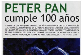 Peter Pan cunple 100 años