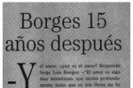 Borges 15 años después